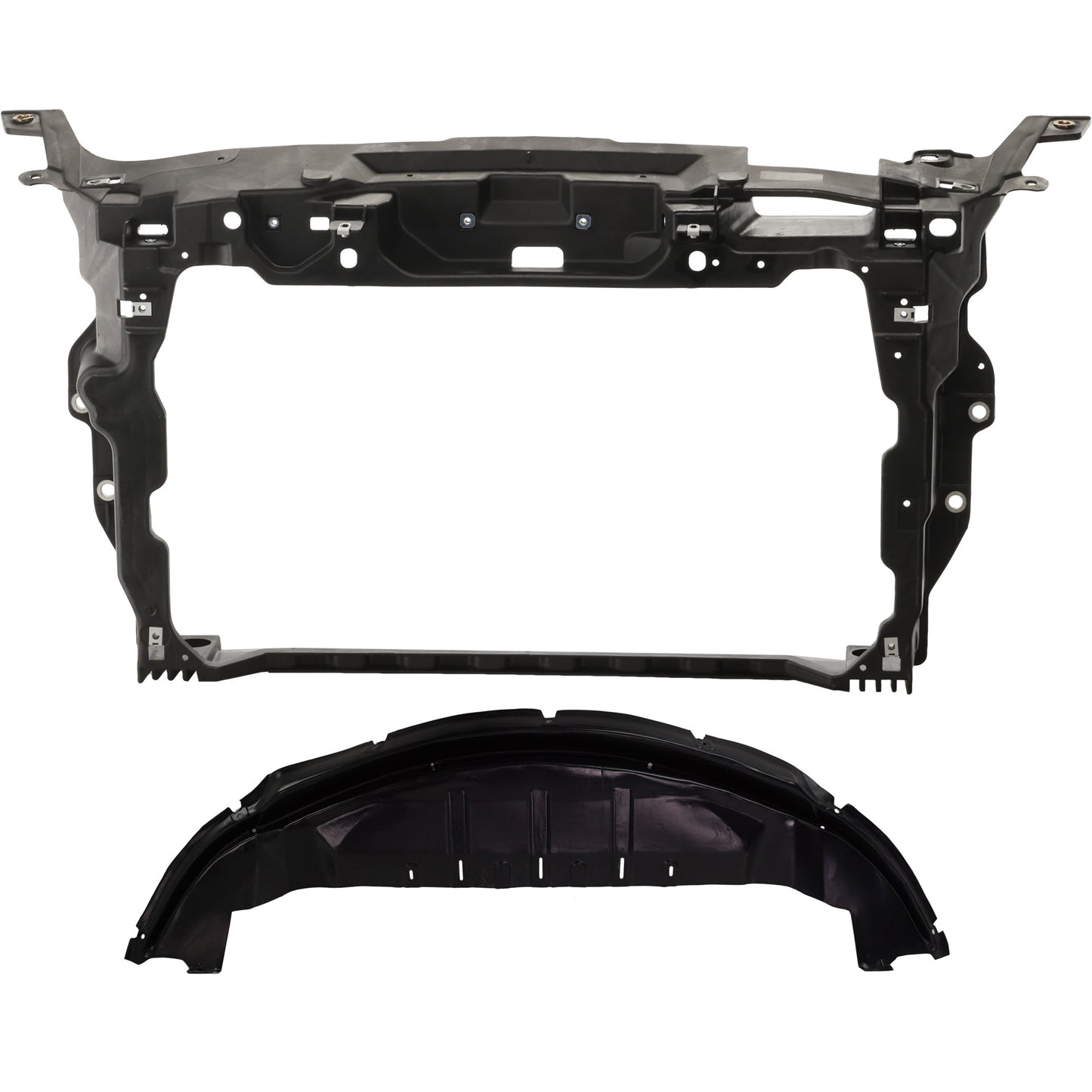 2-Piece Kit Radiator Support Assembly Includes (1) Radiator Support and (1) Radiator Support Splash Shield