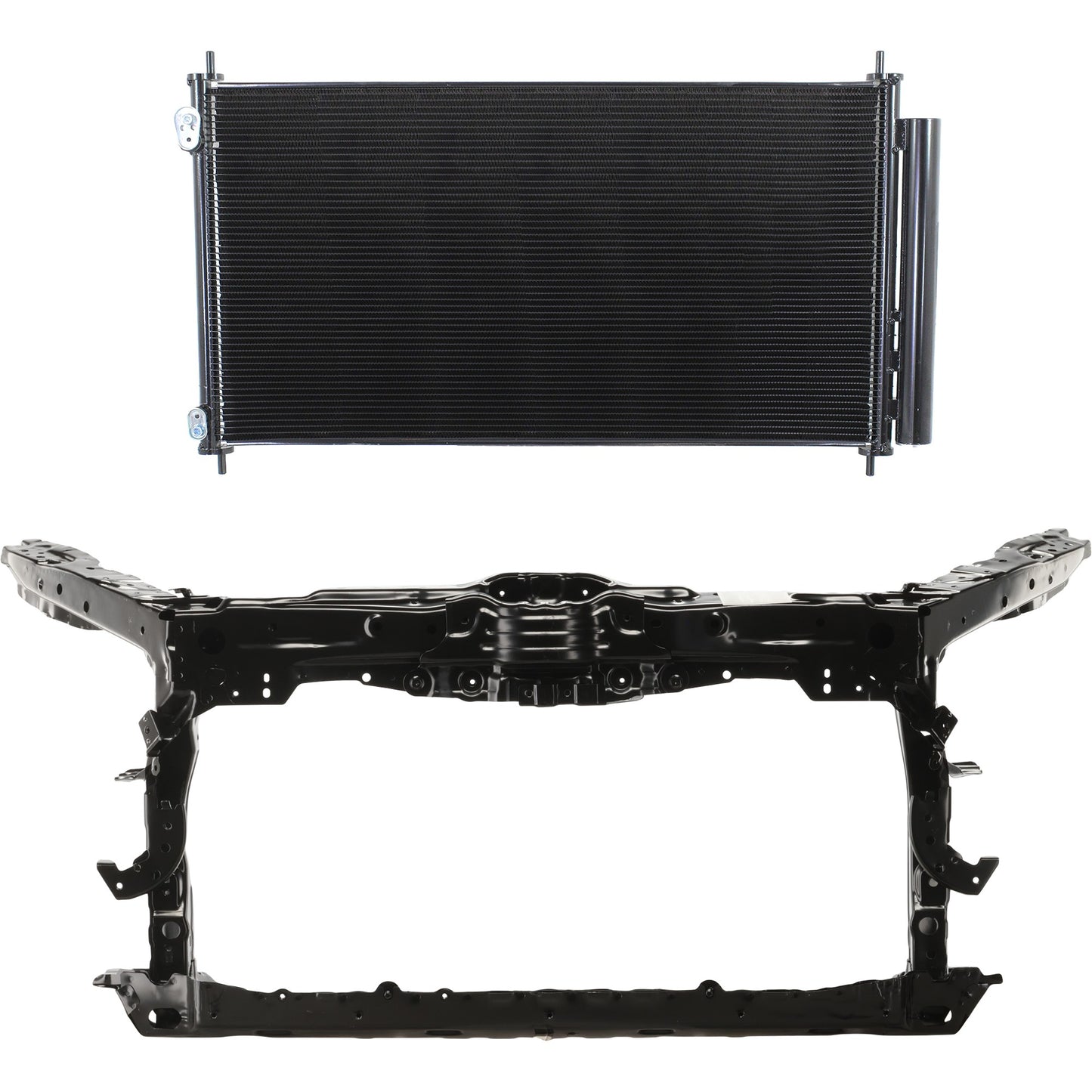 2-Piece Kit Radiator Support Assembly, 3.5L, 6Cyl Includes (1) A/C Condenser and (1) Radiator Support