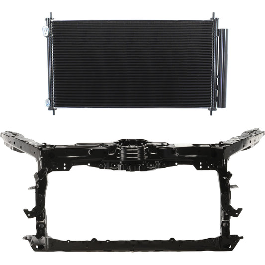 2-Piece Kit Radiator Support Assembly, 3.5L, 6Cyl Includes (1) A/C Condenser and (1) Radiator Support
