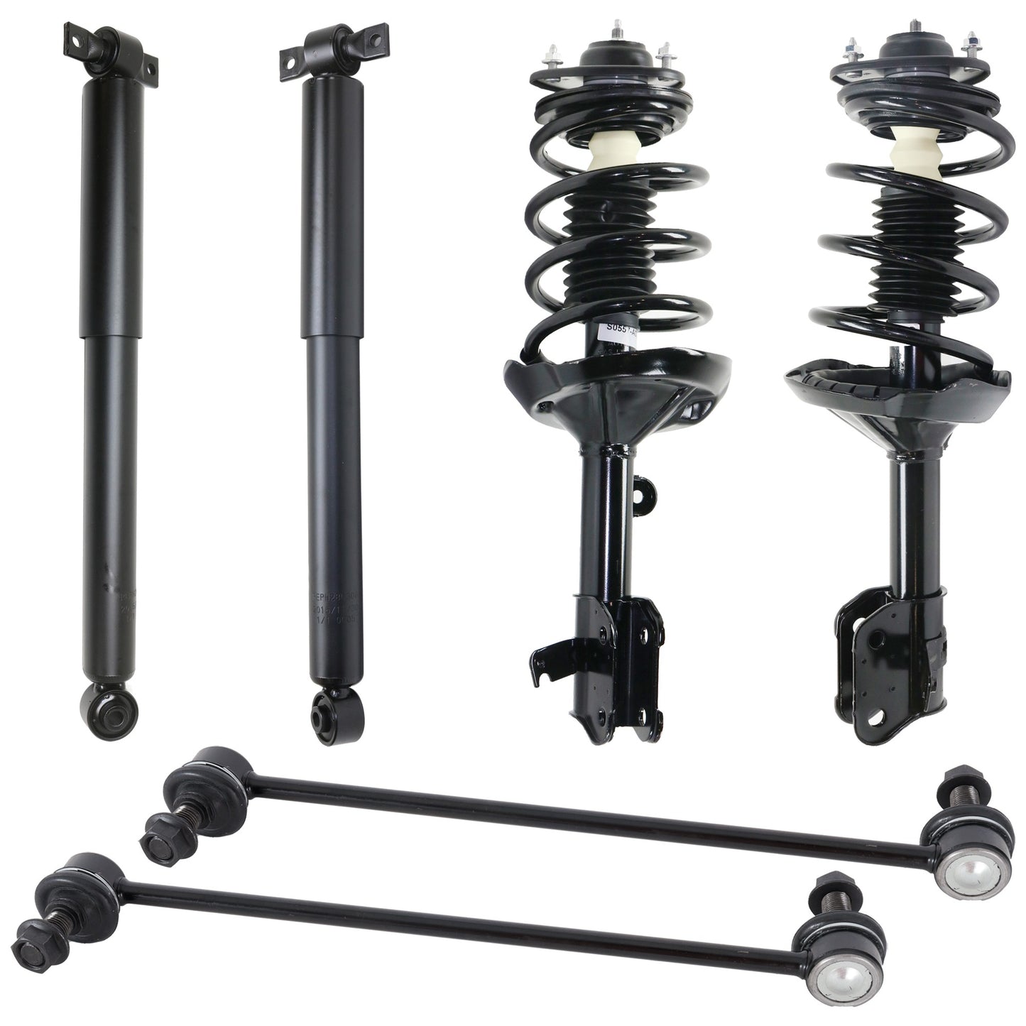 6-Piece Kit Front, Driver and Passenger Side Suspension Kit, Includes (2) Sway Bar Link and (4) Shock Absorber and Strut Assembly