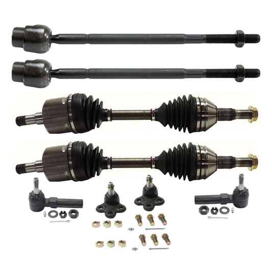 8-Piece Kit Front, Driver and Passenger Side Suspension Kit, Includes (2) Ball Joint, (4) Tie Rod End and (2) Axle Assembly