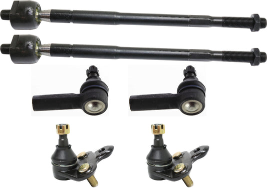 6-Piece Kit Front, Driver and Passenger Side Suspension Kit, Includes (4) Tie Rod End and (2) Ball Joint