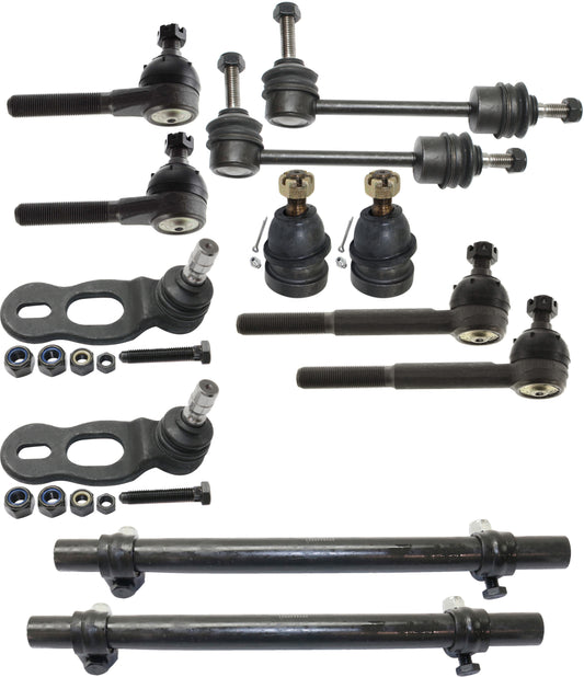 12-Piece Kit Front, Driver and Passenger Side Suspension Kit, Includes (4) Ball Joint, (2) Sway Bar Link, (2) Tie Rod Adjusting Sleeve and (4) Tie Rod End