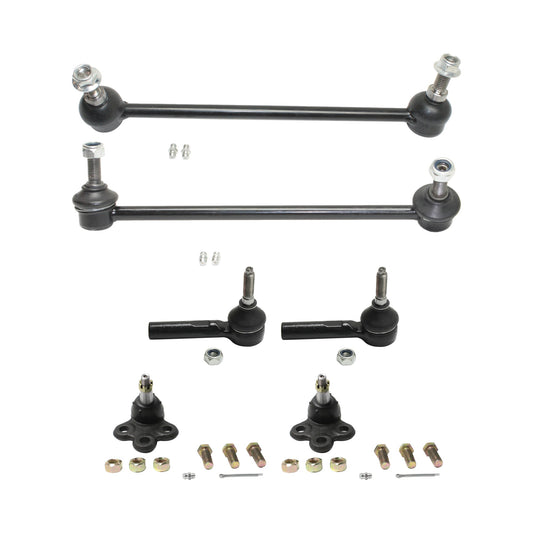 6-Piece Kit Front, Driver and Passenger Side Sway Bar Link, Includes (2) Ball Joint, (2) Sway Bar Link, and (2) Tie Rod End