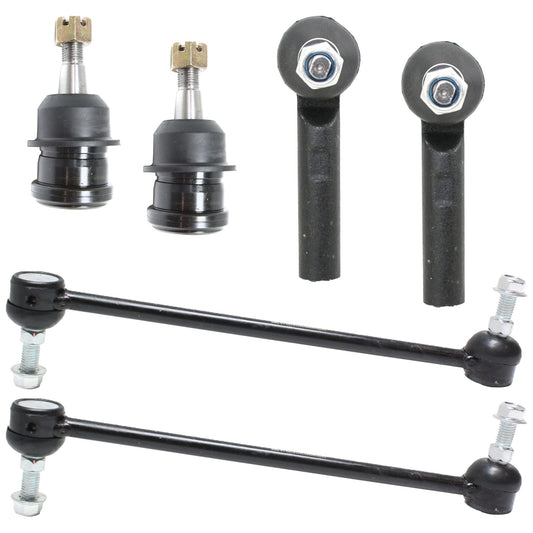 6-Piece Kit Front Sway Bar Link, Includes (2) Ball Joint, (2) Sway Bar Link, and (2) Tie Rod End
