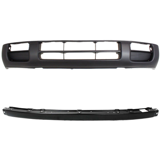2-Piece Kit, Front, Center Bumper, Painted Black, Includes (1) Bumper and (1) Bumper Cover