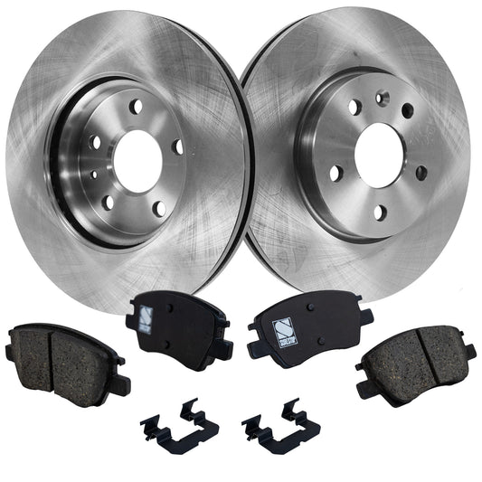 2-Wheel Set Front Brake Disc and Pad Kit, Plain Surface 5 Lugs 276 mm, Includes (1) Brake Pad Set and (2) Brake Disc