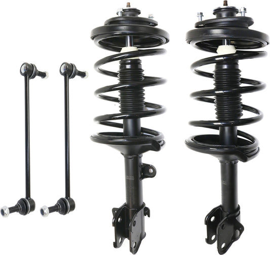 4-Piece Kit Front, Driver and Passenger Side Suspension Kit, Includes (2) Sway Bar Link and (2) Shock Absorber and Strut Assembly