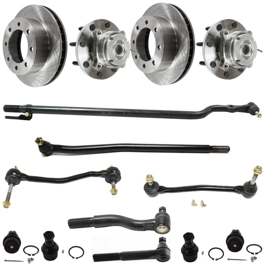 14-Piece Kit Front Suspension Kit, Includes (4) Tie Rod End, (2) Brake Disc, (2) Sway Bar Link, (4) Ball Joint and (2) Wheel Hub