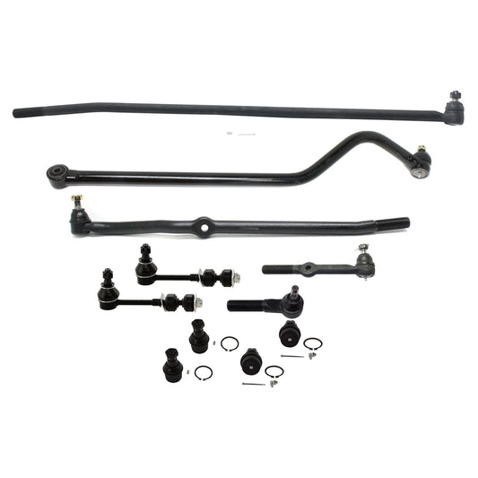 11-Piece Kit Track Bar - Direct Fit, 11-Piece Kit, Includes (1) Track Bar, (4) Tie Rod End, (4) Ball Joint and (2) Sway Bar Link