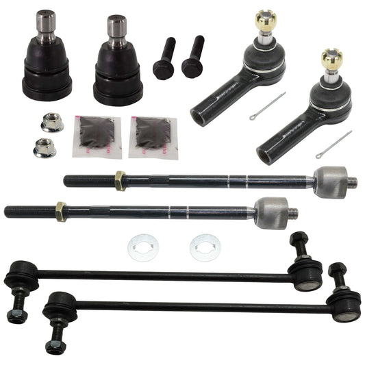 8-Piece Kit Front, Driver and Passenger Side, Inner and Outer Tie Rod End Includes (2) Ball Joint, (2) Sway Bar Link, and (4) Tie Rod End
