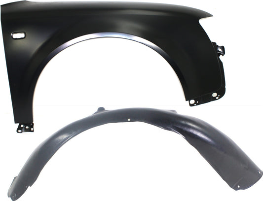 2-Piece Kit, Front, Passenger Side Fender, Includes (1) Fender and (1) Fender Liner