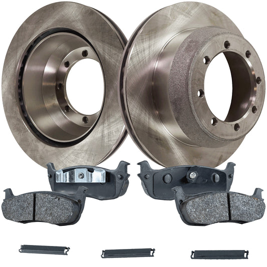 2-Wheel Set Rear Brake Disc and Pad Kit, Plain Surface 325.88 mm RWD Pro-Line Series, Includes (2) Brake Disc and (1) Brake Pad Set