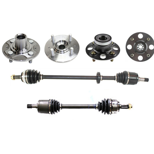 6-Piece Kit Driver and Passenger Side Suspension Kit, Includes (2) Axle Assembly and (4) Wheel Hub