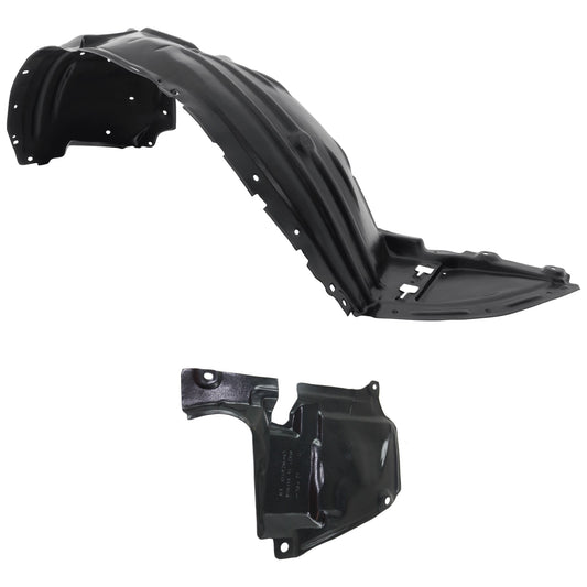 2-Piece Kit, Front, Driver and Passenger Side Fender Liner, Includes (1) Engine Splash Shield and (1) Fender Liner