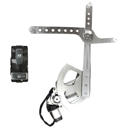 2-Piece Kit, Front, Passenger Side Power Window Regulator, Without Motor, Includes (1) Window Regulator and (1) Window Switch