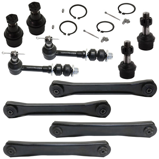 10-Piece Kit Control Arm, Includes (4) Control Arm, (4) Ball Joint and (2) Sway Bar Link