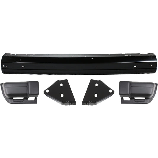 5-Piece Kit, Front Bumper, Painted Black, Includes (1) Bumper, (2) Bumper Bracket, and (2) Bumper End