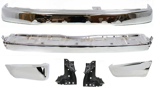 6-Piece Kit, Front Bumper, Sport Utility, For Models Without Sport Package, Chrome, Includes (1) Bumper, (2) Bumper Bracket, (2) Bumper End, and (1) Step Bumper