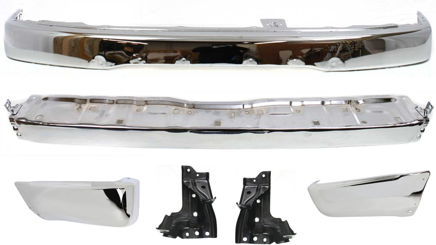 6-Piece Kit, Front Bumper, Sport Utility, For Models Without Sport Package, Chrome, Includes (1) Bumper, (2) Bumper Bracket, (2) Bumper End, and (1) Step Bumper