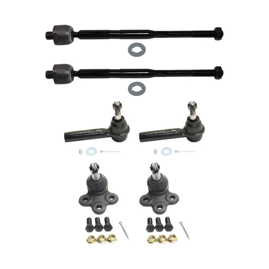 6-Piece Kit Front, Driver and Passenger Side, Inner and Outer Tie Rod End Includes (1) Ball Joint and (2) Tie Rod End