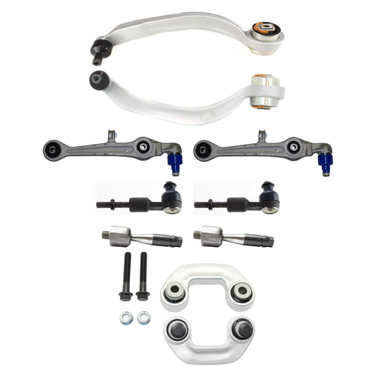 10-Piece Kit Front, Driver and Passenger Side, Lower, Frontward and Rearward Control Arm, Includes (4) Control Arm, (2) Sway Bar Link and (4) Tie Rod End