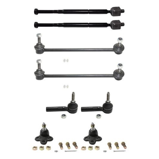 8-Piece Kit Front, Driver and Passenger Side, Inner and Outer Tie Rod End, Includes (4) Tie Rod End, (2) Sway Bar Link and (2) Ball Joint