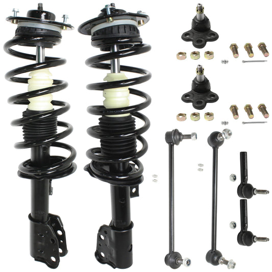8-Piece Kit Front, Driver and Passenger Side Fully Loaded Strut, Includes (2) Sway Bar Link, (2) Ball Joint, (2) Tie Rod End and (2) Shock Absorber and Strut Assembly