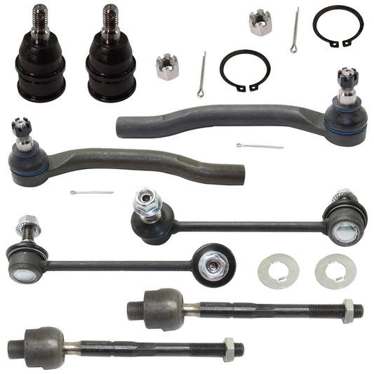 8-Piece Kit Front, Driver and Passenger Side, Outer Tie Rod End, Includes (4) Tie Rod End, (2) Ball Joint and (2) Sway Bar Link