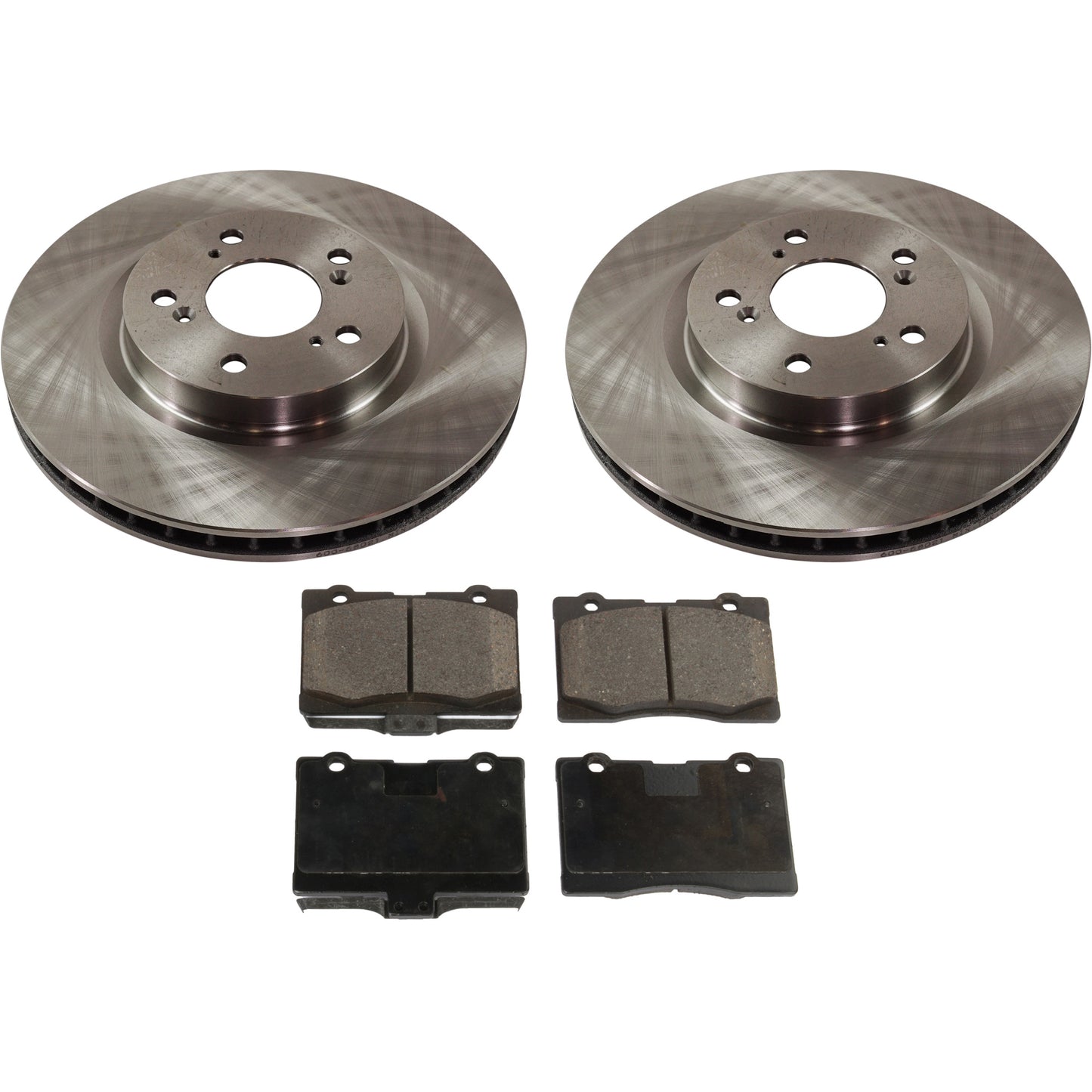 2-Wheel Set Brake Disc and Pad Kit, Plain Surface 5 Lugs 319.02 mm Organic Pro-Line Series, Includes (2) Brake Disc and (1) Brake Pad Set