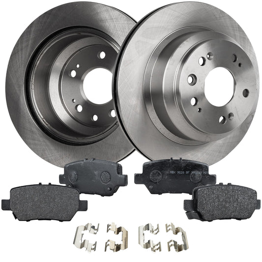 2-Wheel Set Brake Disc and Pad Kit, Plain Surface 5 Lugs 309.63 mm Organic Pro-Line Series, Includes (2) Brake Disc and (1) Brake Pad Set