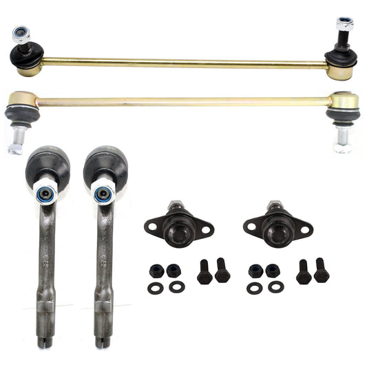 6-Piece Kit Front, Driver and Passenger Side Suspension Kit, Includes (2) Ball Joint, (2) Tie Rod End and (2) Sway Bar Link