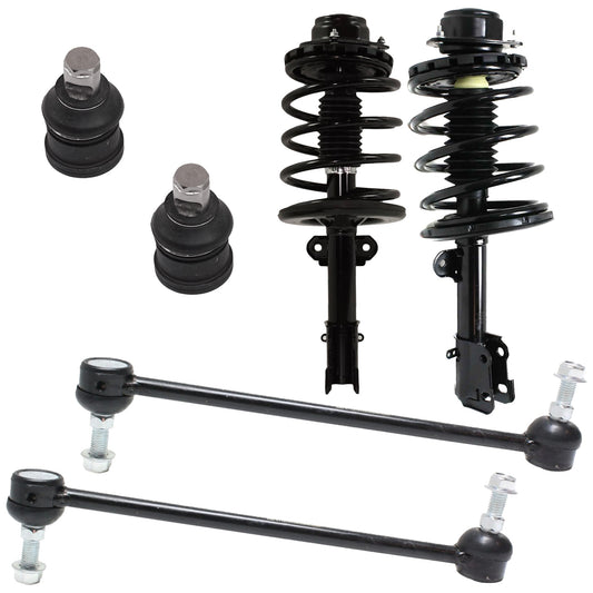6-Piece Kit Front, Driver and Passenger Side Suspension Kit, Includes (2) Ball Joint, (2) Sway Bar Link and (2) Shock Absorber and Strut Assembly