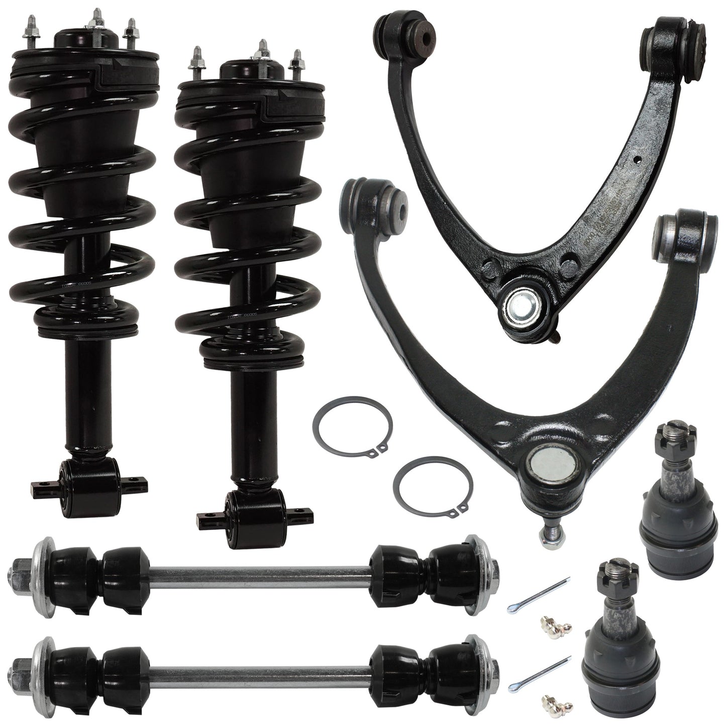 8-Piece Kit Front Suspension Kit, Includes (2) Sway Bar Link, (2) Ball Joint, (2) Control Arm and (2) Shock Absorber and Strut Assembly