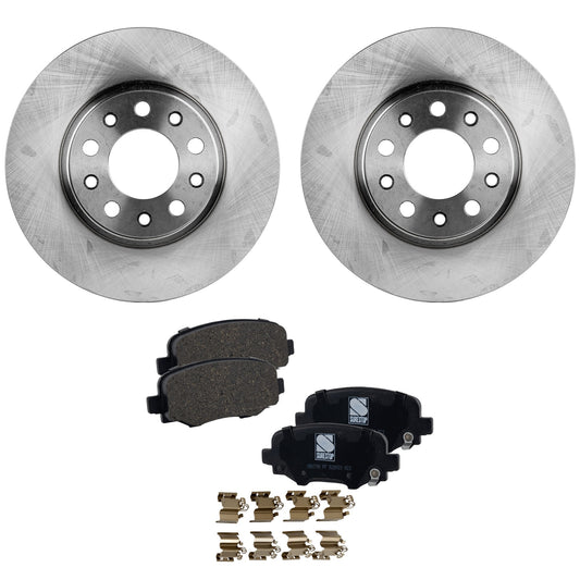 2-Wheel Set Rear Brake Disc and Pad Kit, Plain Surface 278 mm, Includes (1) Brake Pad Set and (2) Brake Disc