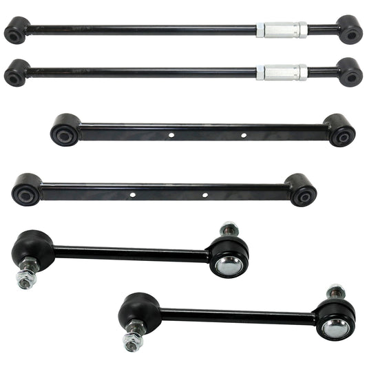 6-Piece Kit Rear, Driver and Passenger Side Suspension Kit, Includes (2) Lateral Link, (2) Sway Bar Link and (2) Trailing Arm