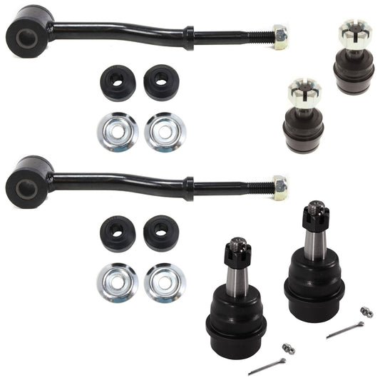6-Piece Kit Front Suspension Kit, Includes (4) Ball Joint and (2) Sway Bar Link