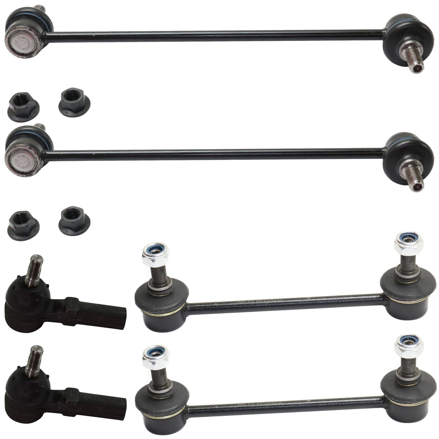 6-Piece Kit Front Suspension Kit, Includes (4) Sway Bar Link and (2) Tie Rod End