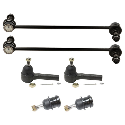 6-Piece Kit Front Sway Bar Link, Includes (2) Ball Joint, (2) Sway Bar Link, and (2) Tie Rod End