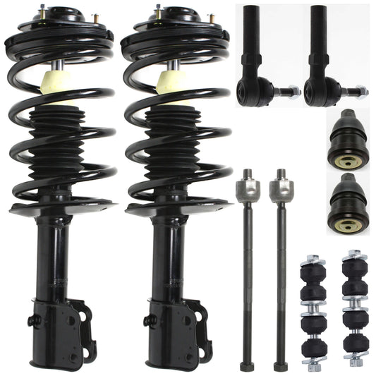 10-Piece Kit Front, Driver and Passenger Side Fully Loaded Strut, Includes (2) Sway Bar Link, (2) Ball Joint, (4) Tie Rod End and (2) Shock Absorber and Strut Assembly