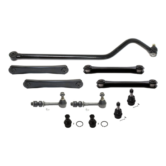 11-Piece Kit Track Bar - Direct Fit, 11-Piece Kit, Includes (1) Track Bar, (4) Control Arm, (4) Ball Joint and (2) Sway Bar Link