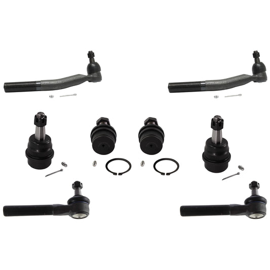 8-Piece Kit Front, Driver Side, Outer Tie Rod End, 4WD, Includes (4) Tie Rod End and (4) Ball Joint