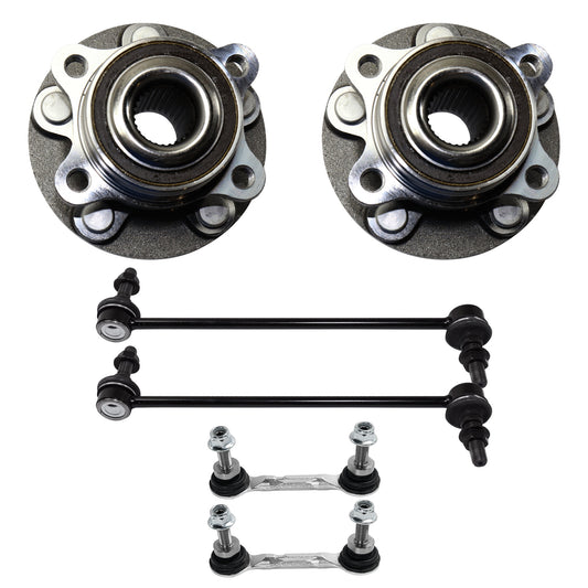 6-Piece Kit Driver and Passenger Side Suspension Kit, Includes (4) Sway Bar Link and (2) Wheel Hub