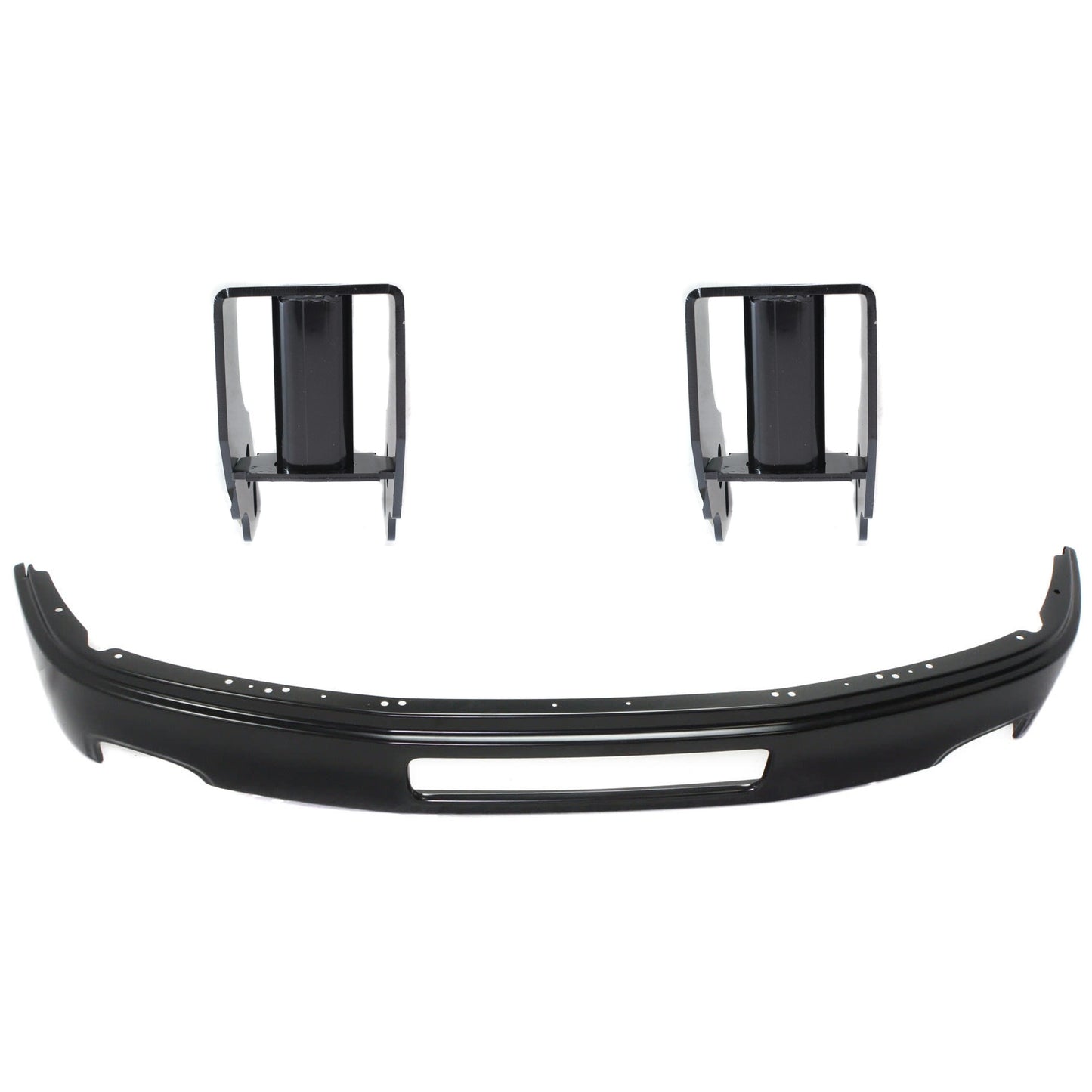 3-Piece Kit, Front Bumper, Painted Black, Includes (1) Bumper and (2) Bumper Bracket
