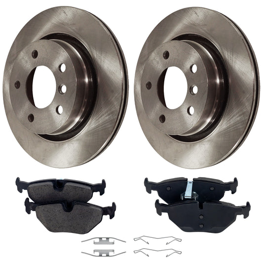2-Wheel Set Rear Brake Disc and Pad Kit, Plain Surface 293.88 mm, Includes (2) Brake Disc and (1) Brake Pad Set