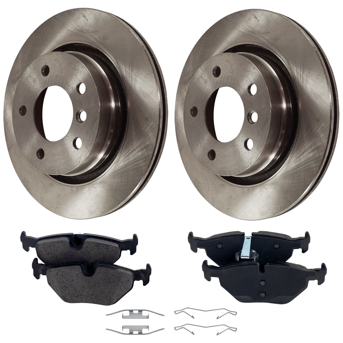 2-Wheel Set Rear Brake Disc and Pad Kit, Plain Surface 293.88 mm, Includes (2) Brake Disc and (1) Brake Pad Set