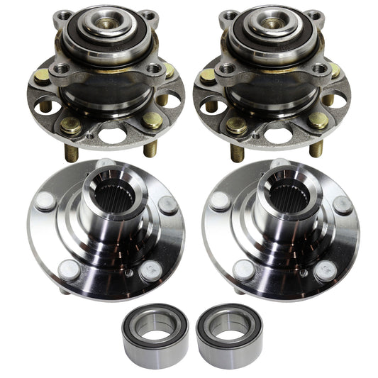 6-Piece Kit Front and Rear, Driver and Passenger Side Suspension Kit, Includes (4) Wheel Hub and (2) Wheel Bearing