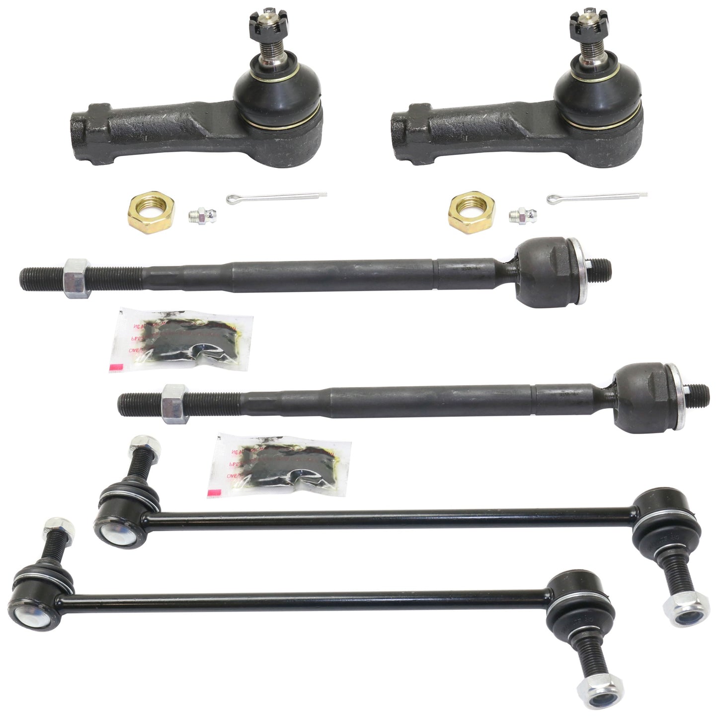 6-Piece Kit Front Suspension Kit, Includes (2) Sway Bar Link and (4) Tie Rod End