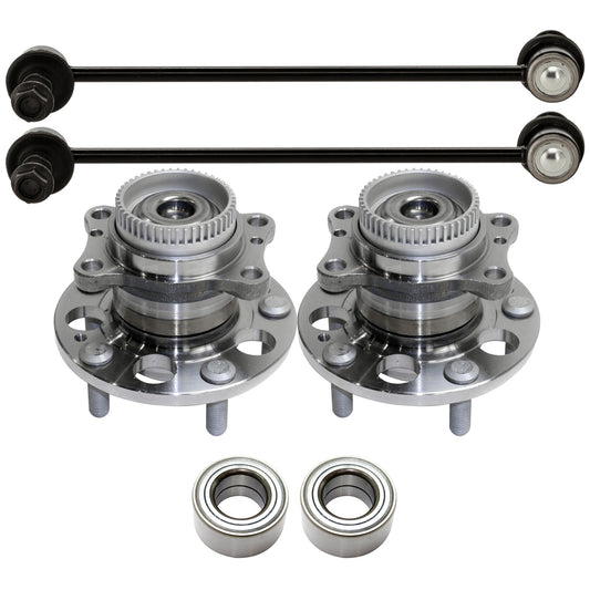 6-Piece Kit Front and Rear, Driver and Passenger Side Suspension Kit, Includes (2) Sway Bar Link, (2) Wheel Bearing, and (2) Wheel Hub