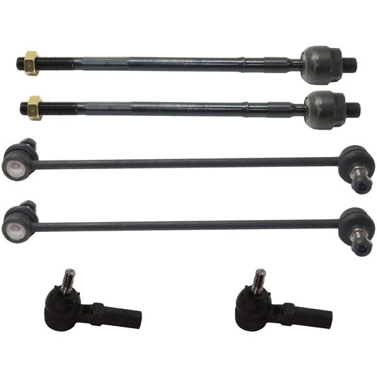 6-Piece Kit Front Suspension Kit, Includes (2) Sway Bar Link and (4) Tie Rod End